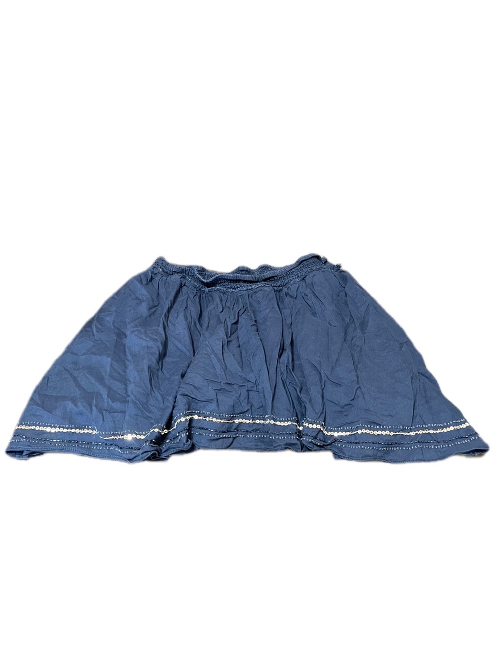 American Eagle Outfitters blue mini skirt with white trim, size M, Style Y2K